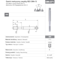 GWINTOWNIK M 8 DIN-371B (6H) HSSE 800