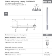 GWINTOWNIK M24 DIN-376B (6H) HSSE 800